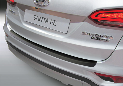 Накладки на задний бампер Hyundai Santa Fe 2015-2018 / ABS Защитные декоративные накладки на бампер авто 2 - фото 1 - id-p1734645140