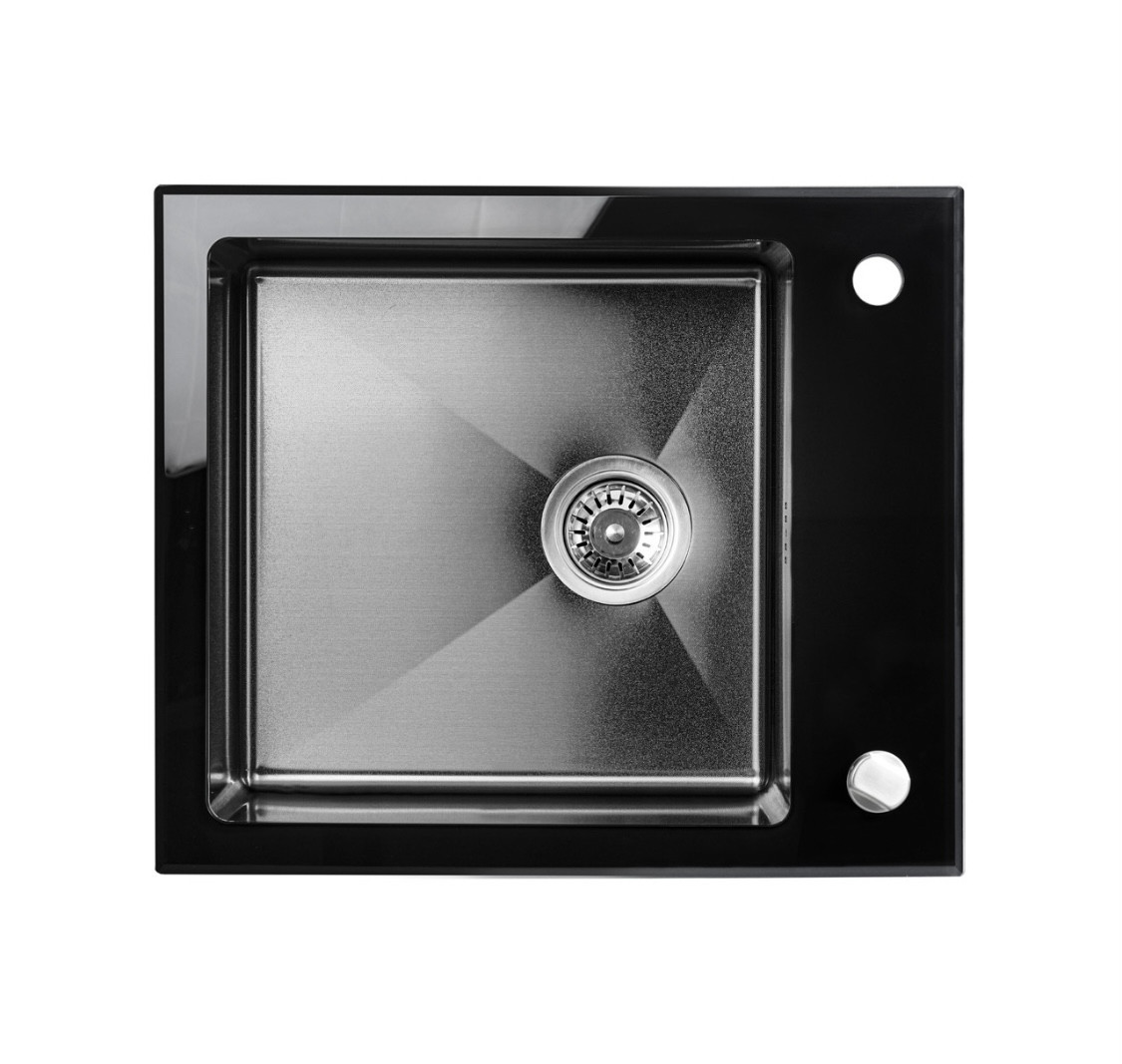 Мийка для кухни Handmade GLASS dante  60х51х20 см PVD з нержавіючої сталі, чорний