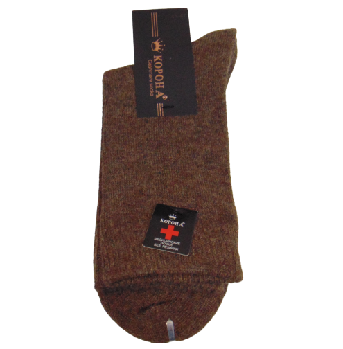 Теплі медичні шкарпетки вовняні Корона 1524-4 41-47 коричневі