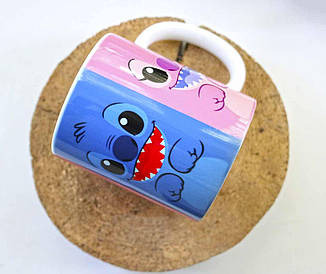 Чашка 330мл Ліло та Стич "Синій та Рожевий" / Lilo & Stitch