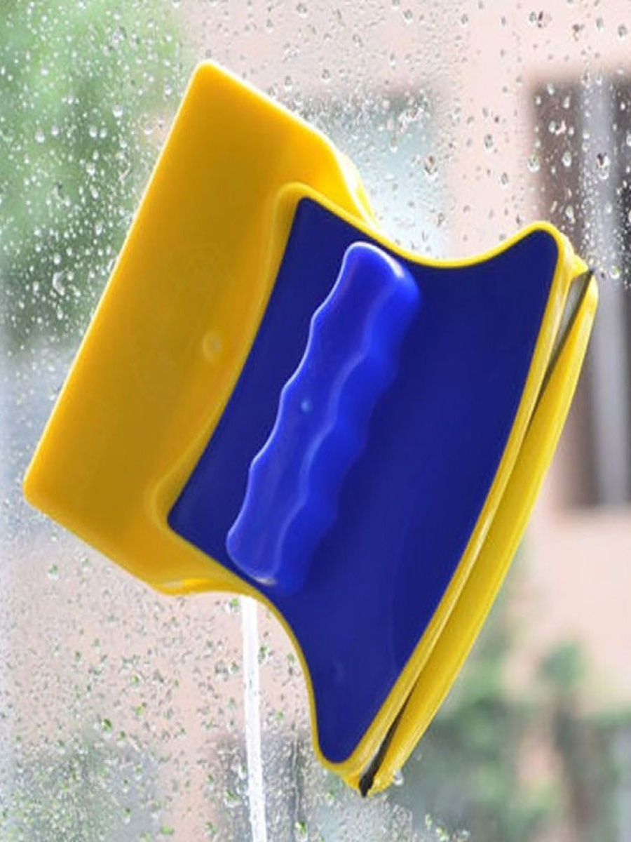 Магнитная щетка приспособление для мытья окон с обеих сторон Glass Wiper Тряпка магнит для мытья окон PLC - фото 7 - id-p1910621154