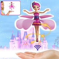 Кукла Летающая кфея Flying fairy для девочек Волшебная фея летающая от руки индукционная Розовая ICN