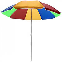 Великий пляжний зонт різнобарвний складаний 165 см Розкладний міцний пляжний парасольку від сонця