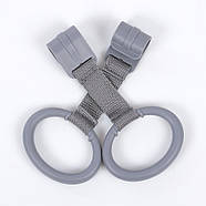 Манеж дитячий ігровий квадратний EL CAMINO ME 1097 CASTLE Pink Gray 2 кільця тканина льон, фото 4