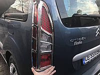 Накладки на задние стопы Peugeot Partner 2008-2012 угловые пластик 2шт Декоративные накладки на задние 2