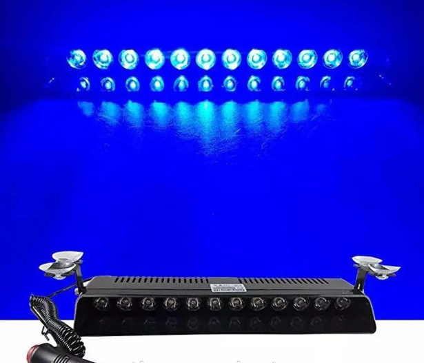 Стробоскоп Синій на лобове скло на 12 LED ламп Мигалки синього кольору