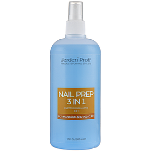 Засіб для зняття липкого шару, дегидратор, знежирювачах Jerden Proff NAIL PREP 3 в 1, 500 мл