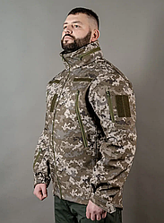 Тактична куртка демісезонна Soft shell М14 піксель Куртка військова MILIGUS "Patriot" р. 4XL армійська