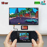 Портативная игровая ретро приставка с экраном 2.7" PXP3 270OMD игры 16bit, ТВ-выход Black ICN