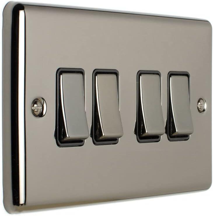 Вмикач Eurolite Y_1556386 Enhance 4 Gang 10 A 2 Way Switch EN4SW BNB Чорний матовий сталевий