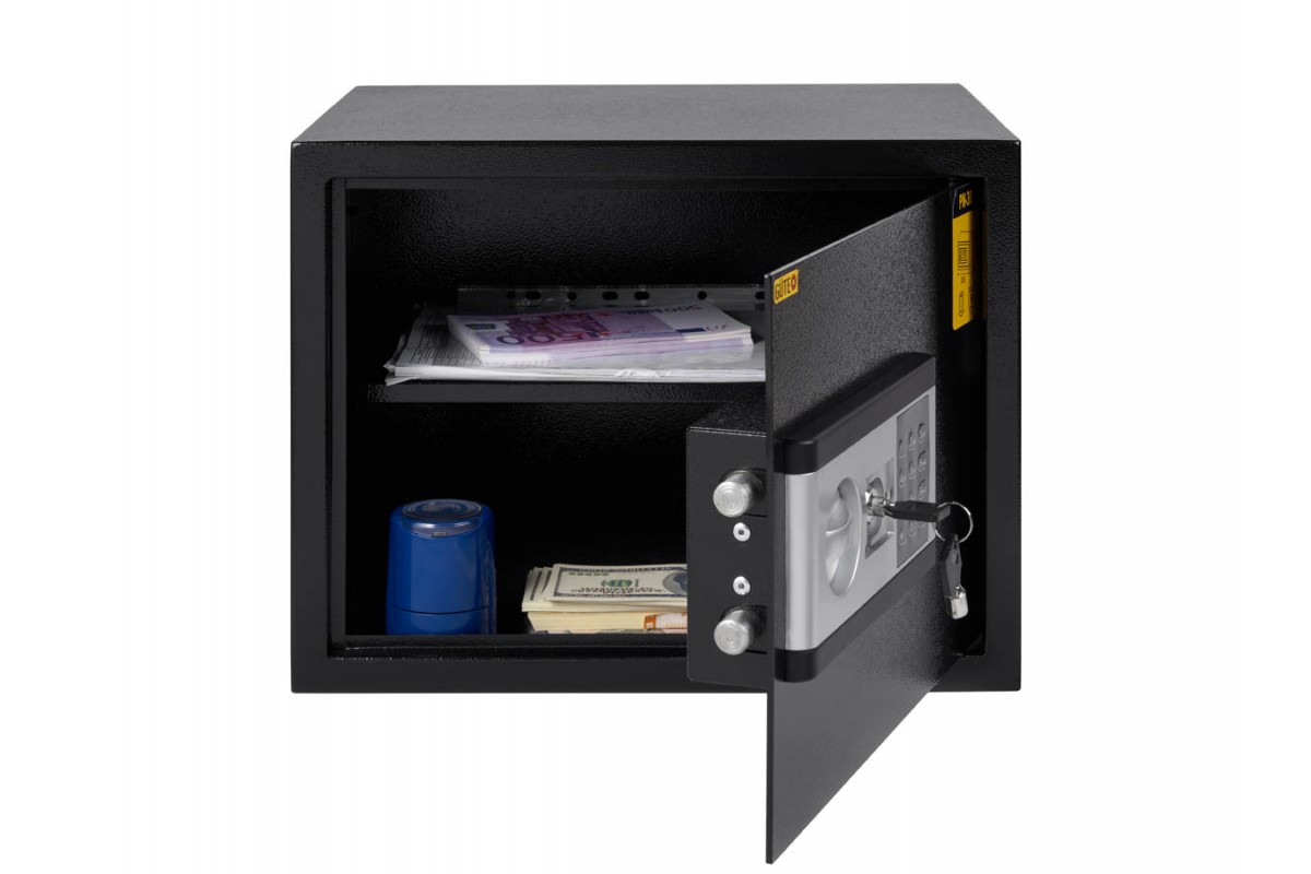 Меблевий сейф (ШхВхГ: 38х30х30 см.) Gute PN-30 із електронним замком чорний, фото 1