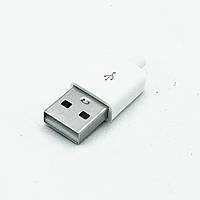 Штекер USB тип A під пайку на кабель білий