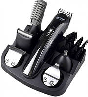 Бритва триммер для волос и бороды Kemei KM-600 Black Машинка для бакенбард и усов PLC