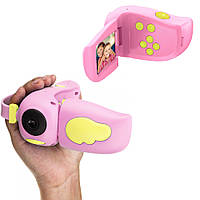 Детская цифровая камера мини с играми и фото видео сьемкой Video Camera HD DV-A100 2" экран Розовый ICN