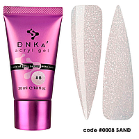 DNKa Acryl Gel №0008 Sand - акрил-гель в тюбике, бежевый с шиммером, 30 мл