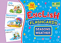 Комплект карток. English: flashcards. Seasons. Weather