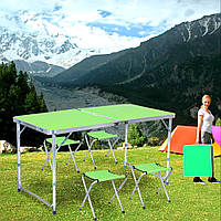 Стіл туристичний складаний з 4 стільцями набір для пікніка, кемпінгу, риболовлі зі стільцями Sun Rise