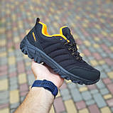 Кросівки чоловічі Merrell Vibram зимові на флісі чорні з жовтогарячим низькі водонепроникні теплі, фото 5