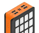Водонепроникний Power Bank + Ліхтар із сонячною батареєю AMZ 30000 mAh помаранчевий 109-10826971, фото 3