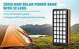 Водонепроникний Power Bank + Ліхтар із сонячною батареєю AMZ 30000 mAh помаранчевий 109-10826971, фото 4