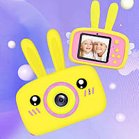 Фотоаппарат детский цифровой Kids Funny Camera 3.0 с видео записью желтый зайчик ICN