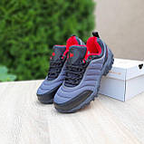 Кросівки чоловічі Merrell Vibram зимові на флісі сірі з червоним низькі водонепроникні теплі, фото 3