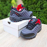 Кросівки чоловічі Merrell Vibram зимові на флісі сірі з червоним низькі водонепроникні теплі, фото 6