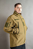 Тактическая куртка демисезонная Soft shell койот Куртка военная MILIGUS «Patriot» р. S армейская водостойкая