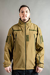 Куртка демісезонна тактична Soft shell coyote Куртка військова MILIGUS "Patriot" водовідштовхувальна р. M