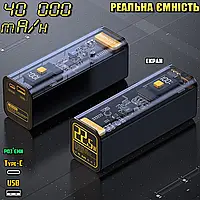 Power Bank повербанк Cyberpunk 40000mAh 22.5Вт, быстрая зарядка, USB, Type-C (Реальная ёмкость) ICN