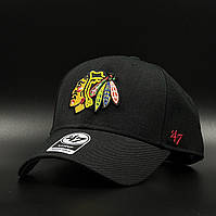 Оригинальная черная кепка 47 Brand NHL Chicago Blackhawks MVP Snapback H-MVP04WBV-BKA