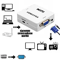 Переходник с HDMI на VGA видео адаптер Full HD для ноутбука конвертер на телевизор, монитор, проектор ICN