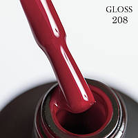 Гель-лак GLOSS 208 (приглушений червоний), 11 мл