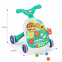 Дитяча каталка ходунки  HE0814 толокар трансформер столик з музикою Блакитний, фото 8