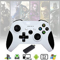 Игровой беспроводной геймпад X-ONE аккумуляторный джойстик для XBox One, PlayStation 3, PC, Android White ICN