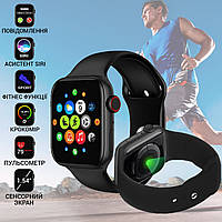 Мужские сенсорные умные часы для Android SMART WATCH T500, смарт вотч телефон для спорта черные ICN