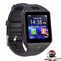 Розумні годинник дорослі наручні Uwatch Smart Watch DZ09, Smart Watch телефон + карта пам'яті 16Гб чорні