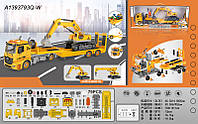 Конструктор YW9085A (12шт) на шурупах,трейлер,экскаватор,отверт,зв,св,79дет,бат,в кор,65,5-25-15,5см