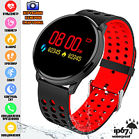Смарт часы Smart Bracelet M9 мониторинг здоровья, фитнес функции, управление камерой, IP67 Black-red ICN