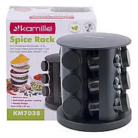 Набір для спецій Kamille з нержавіючої сталі на підставці 12шт