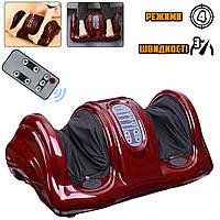 Универсальный электромассажер для ног и стоп Shiatsu Foot Massager роликовый, расслабляющий+пульт Красный ICN