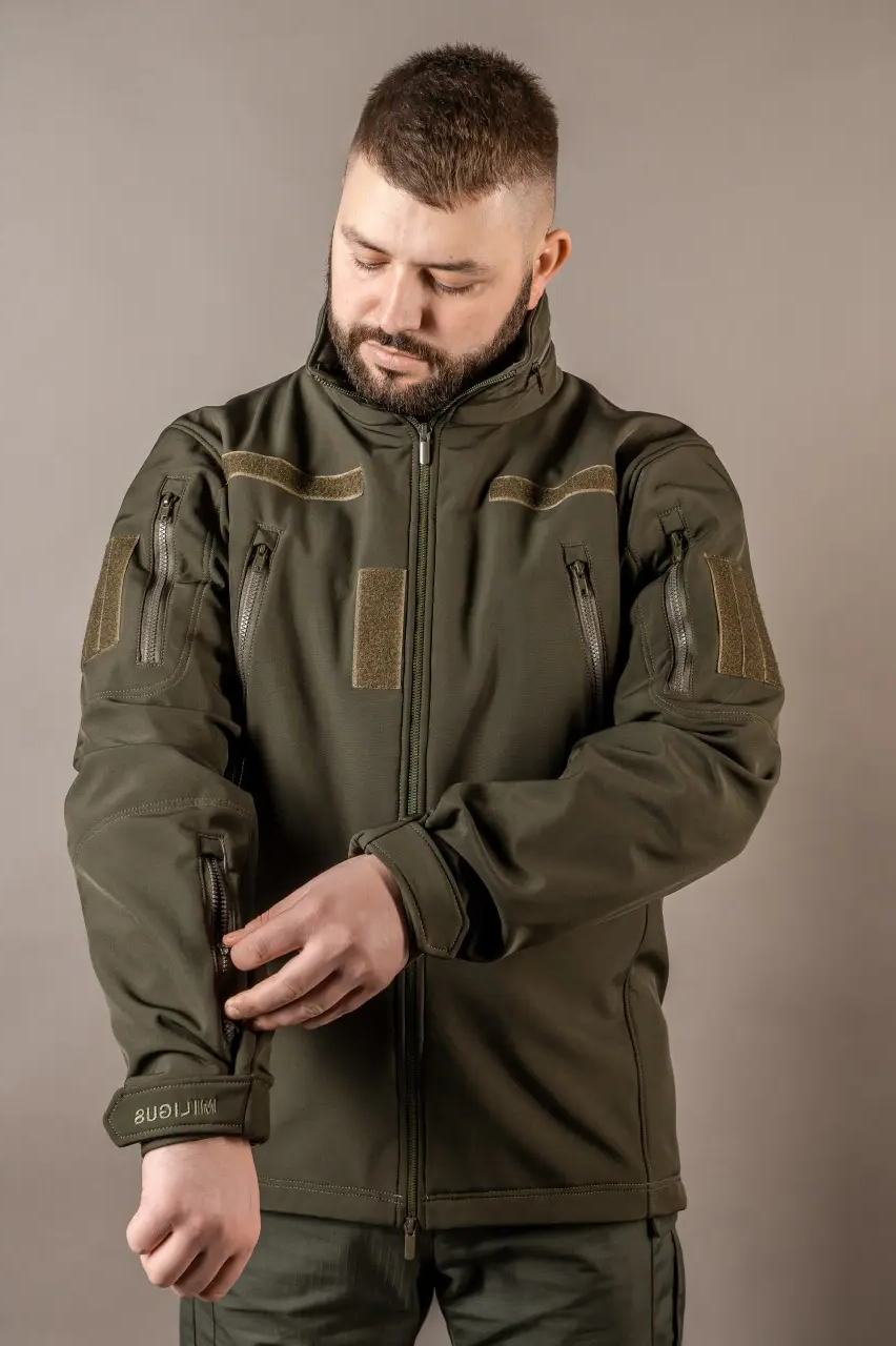 Куртка демісезонна тактична Soft shell olive Куртка військова MILIGUS "Patriot" водовідштовхувальна р. XL