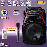 Портативная акустическая система с караоке микрофоном Winso-OTY895-8"x1 Bluetooth колонка с RGB стерео ICN