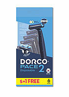 Одноразовый станок для бритья мужской Dorco PACE 2 лезвия 6 шт