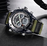 Армейские мужские наручные часы на тканевом ремешке, прочные военные часы с подсветкой секундомером будильник