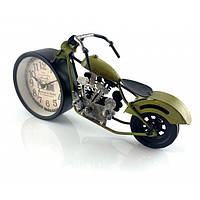 Настольные часы "Мотоцикл" зеленые (28х15х7,5 см)