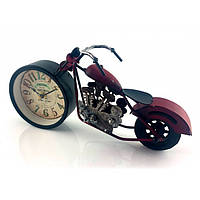 Настольные часы "Мотоцикл" красные (28х15х7,5 см)