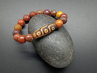 Браслет ДЗІ з 9 очима — яшма 10 мм