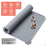 Килимок під миски для собак/кішок силіконовий 48 х 30 см сірий (GS-102413), фото 8