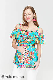 Літня блузка для вагітних і годуючих з секретом годування Brenda розмір S Юла Мама Бірюзовий